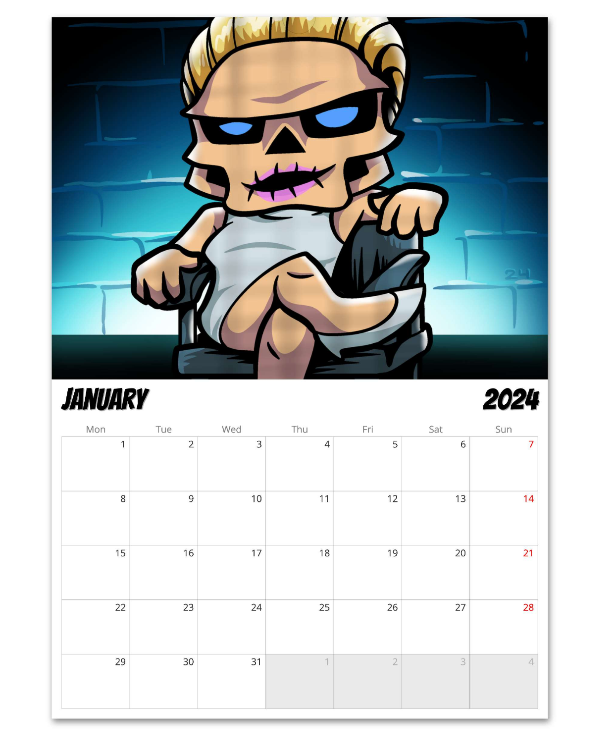 IRRESISTABLE UNDEADZ 2024 CALENDAR