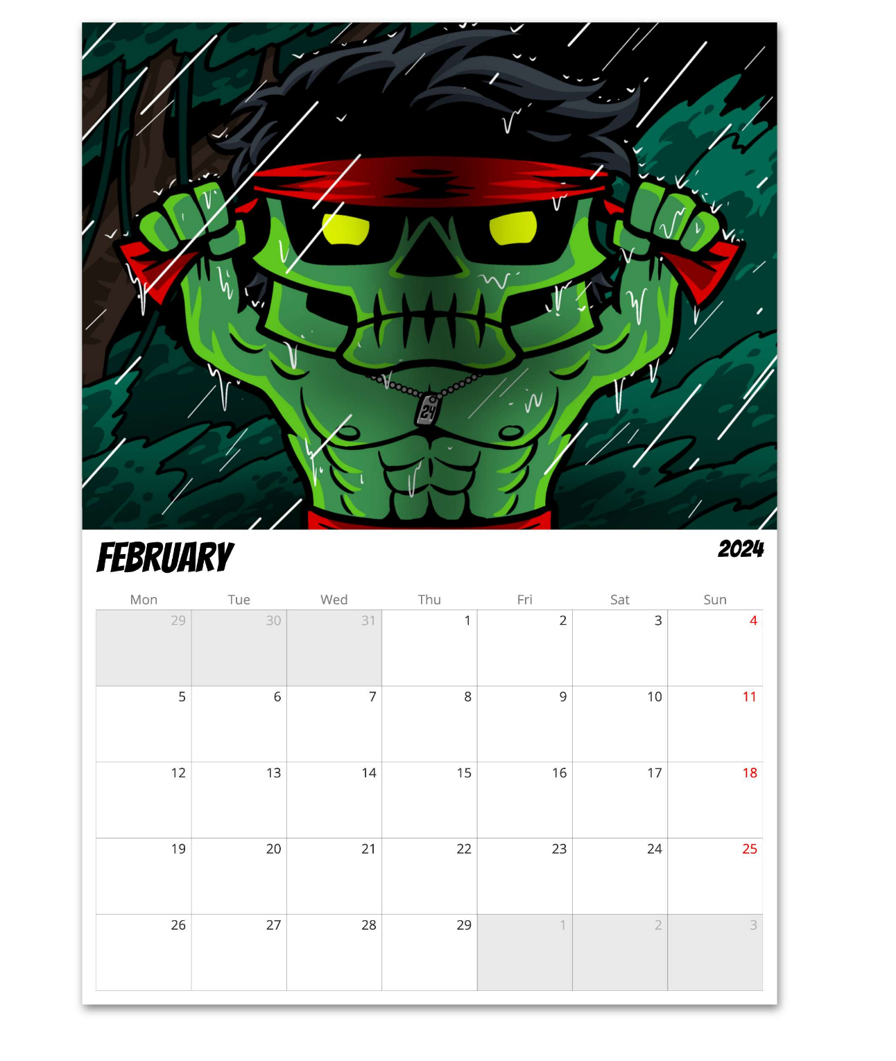 IRRESISTABLE UNDEADZ 2024 CALENDAR